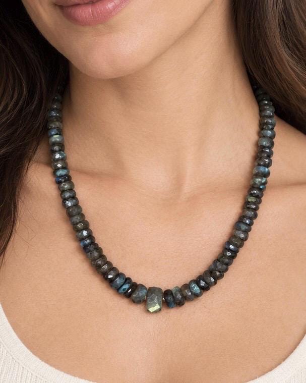 The Aspen necklace, graduated labradorite, photograph 1 of 4